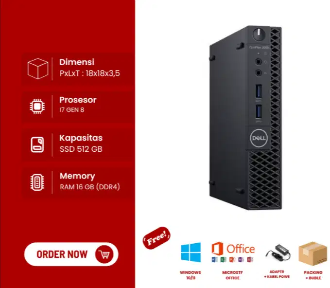 KOMPUTER MINI PC DELL OPTIPLEX 3060 CORE i3 GEN 9 DL-SUR
