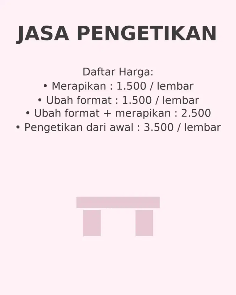 Jasa Pengetikan, Ubah Format File, dan lain-lain