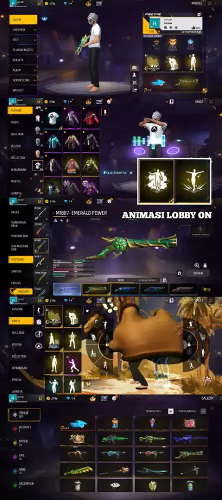 Jual akun FF spek lumayan yg minat lansung inbox