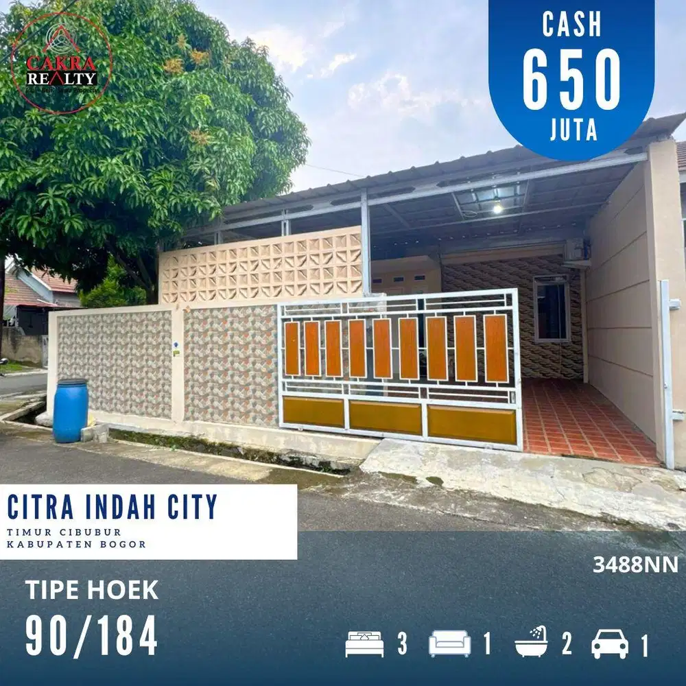 Rumah bagus tanah luas murah di citra indah city