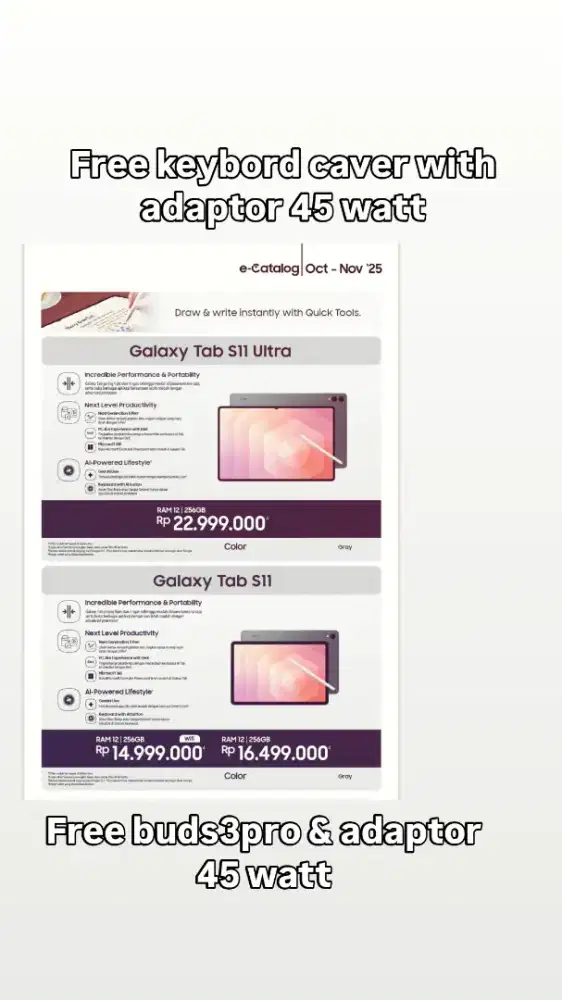 Beli 1 dapat 3 hanya tab s11 series