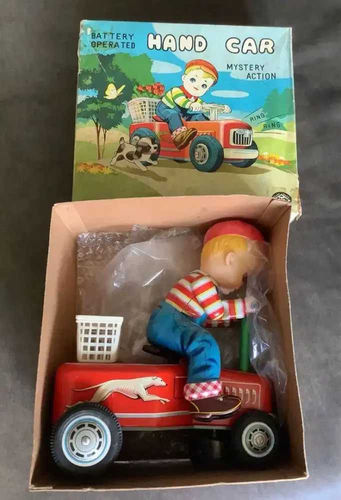 Masudaya Hand Car Tin Toys 60's Modern Mainan Vintage Antik