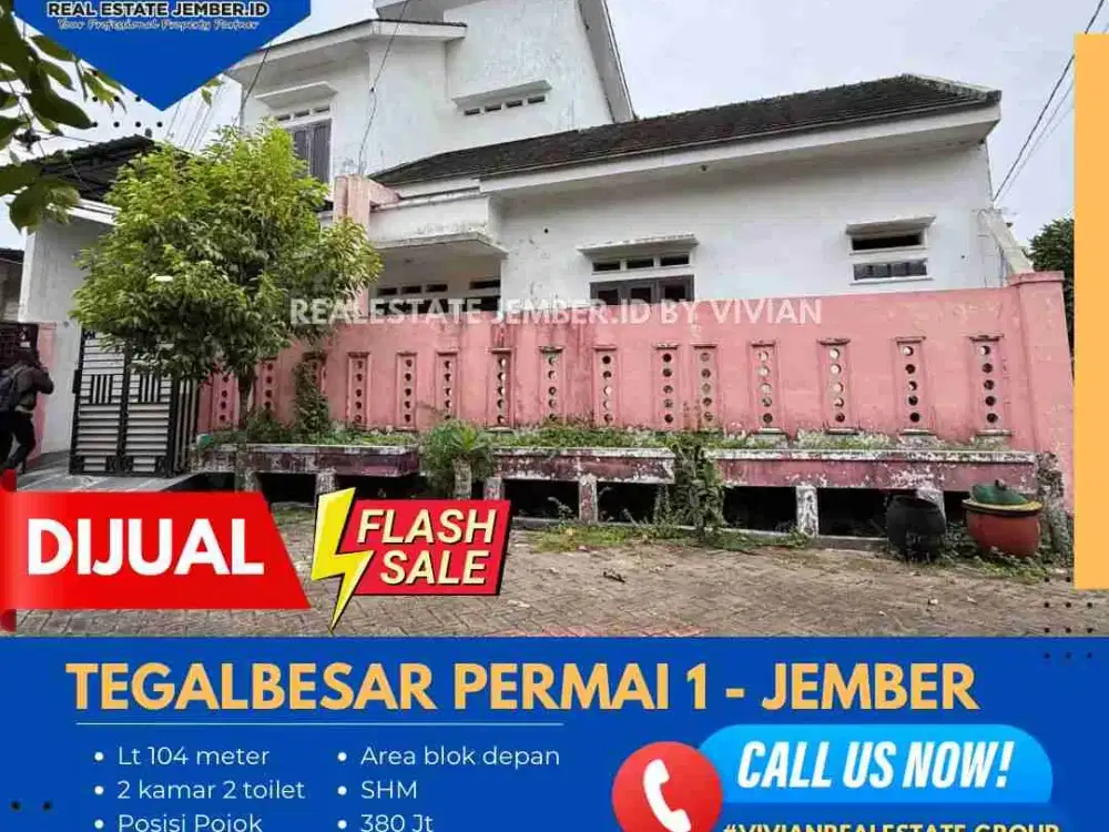 RUMAH LUAS HARGA MURAH DI TEGALBESAR PERMAI 1 JEMBER