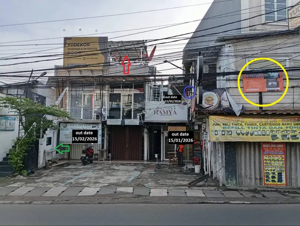 Dikontrakan sewa Toko, Kontainer Box, Kios booking, rooftop