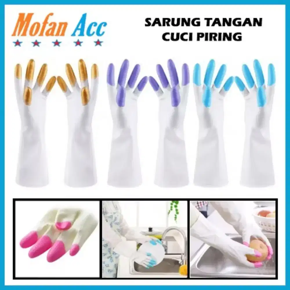 Sarung tangan cuci piring rubber Glover karet anti air waterproof