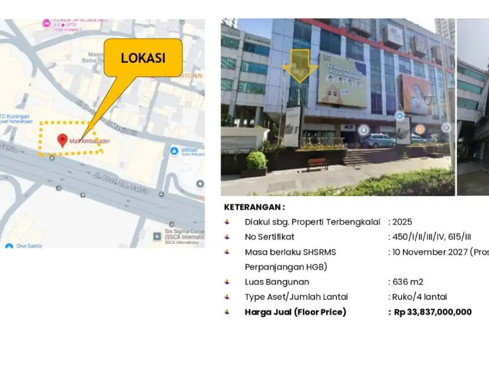 Jual Unit Komersial di Mall Ambassador Jakarta Selatan