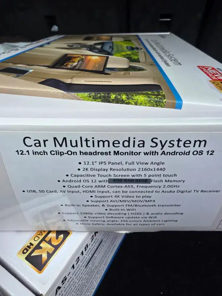 Asuka 12 inch monitor headrest android semua mobil