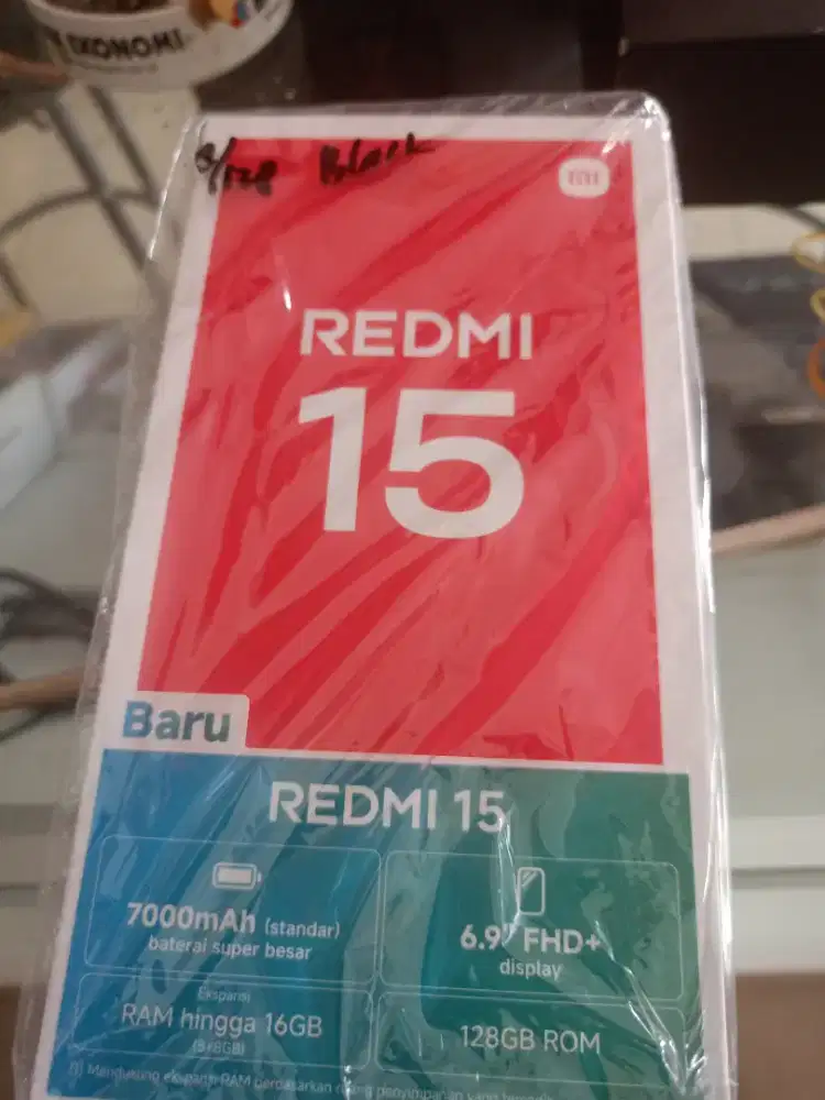 Murah hp Xiaomi Redmi 15 8/128 baterei 7000 baru pakai 3hr, BS TT