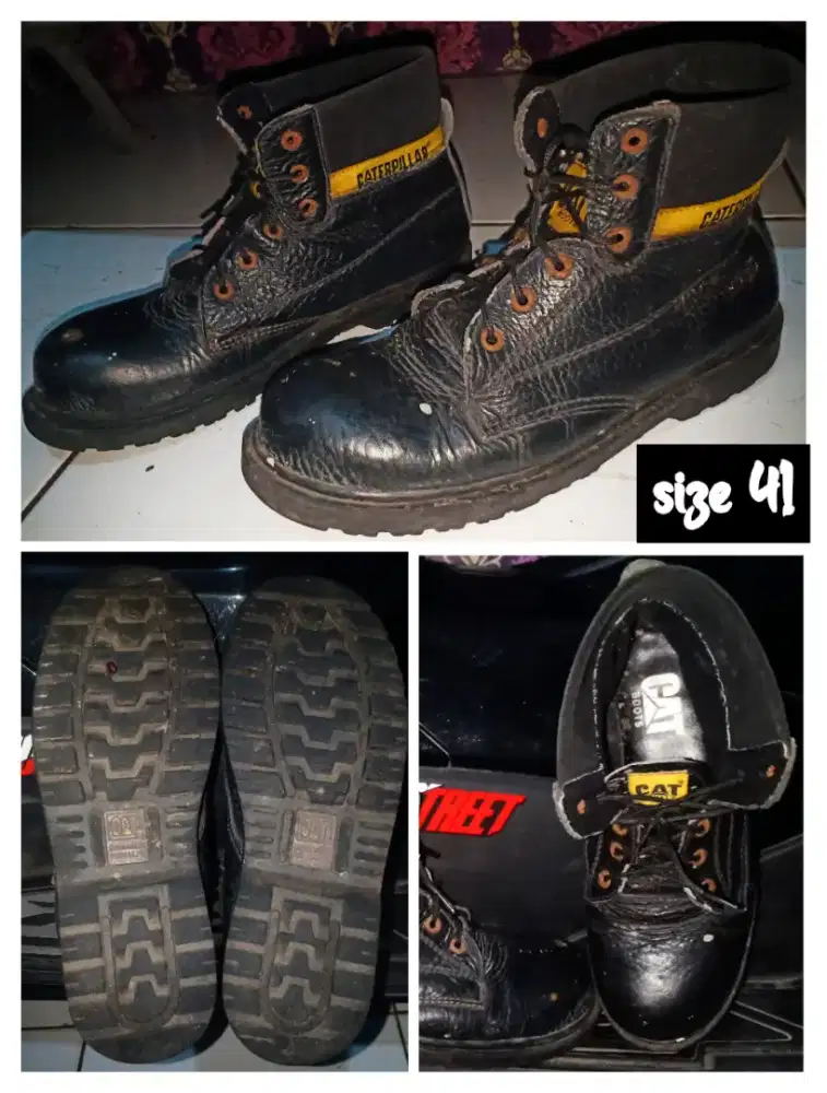 Sepatu safety CAT caterpilar size 41. Second