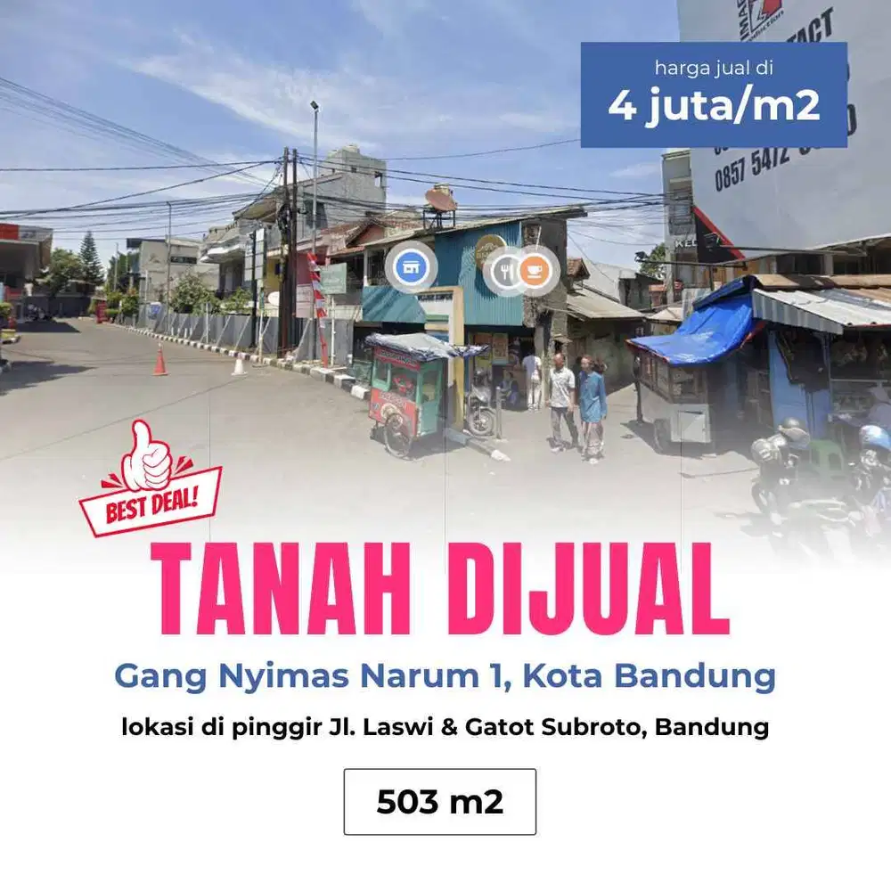 Dijual Tanah di Gang Nyimas Narum 1, dekat Jl. Laswi Bandung