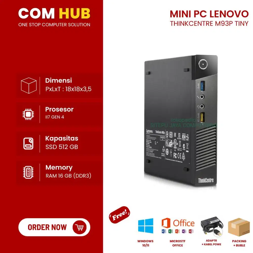 KOMPUTER MINI PC LENOVO M93P CORE i3 GEN 4 ADA WIFI DL-SUR