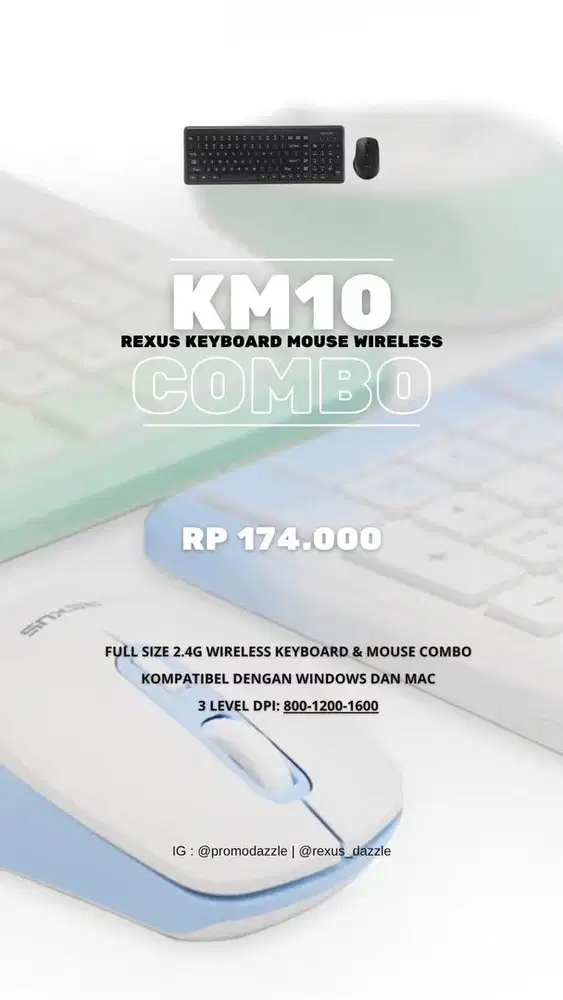 Rexus keyboard wireless Km10