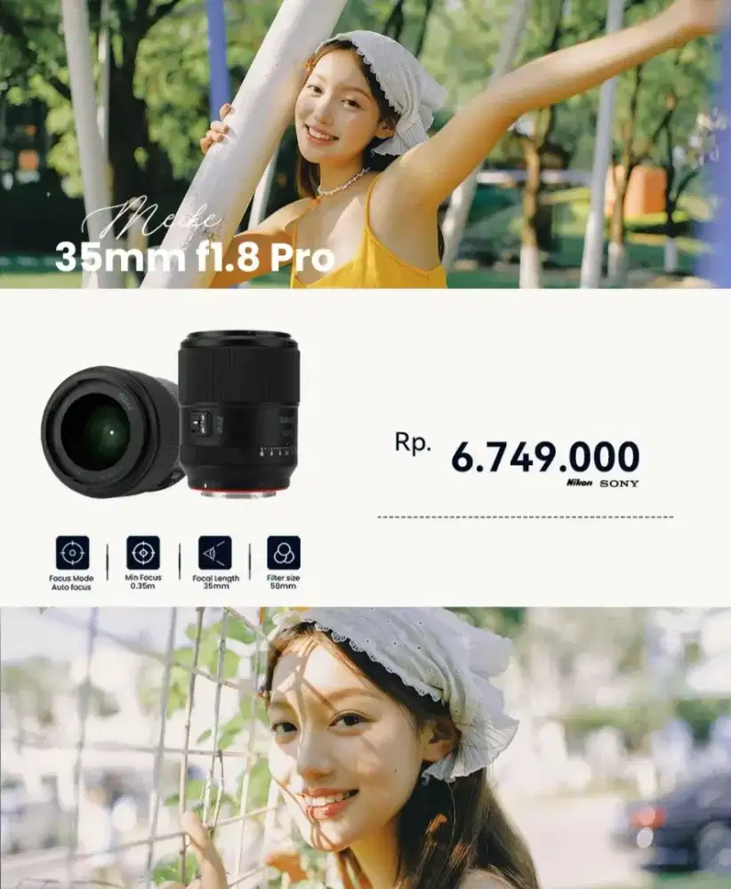 Cicilan lensa kamera meike 35mm f1.8 cuma pakai ktp
