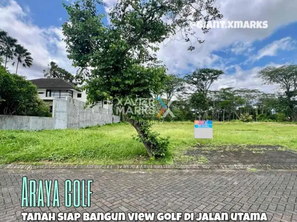 tanah luas view golf di Jalan utama Araya Golf Malang