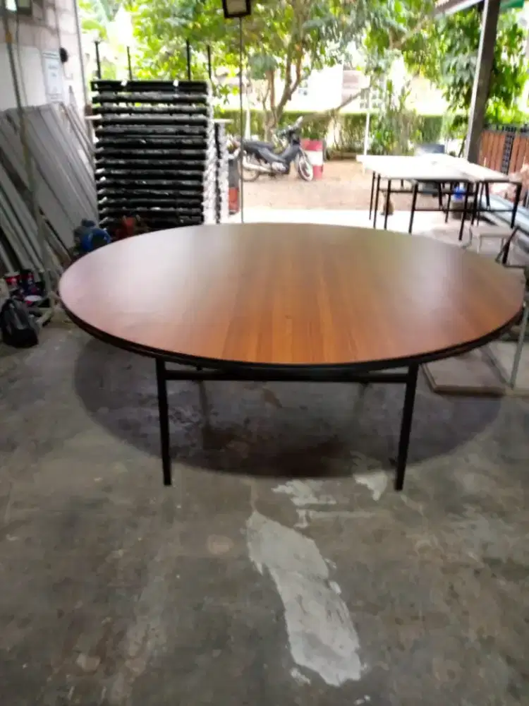 Meja Bulat Lipat Otomatis Standar Hotel Ballroom Conference Meeting