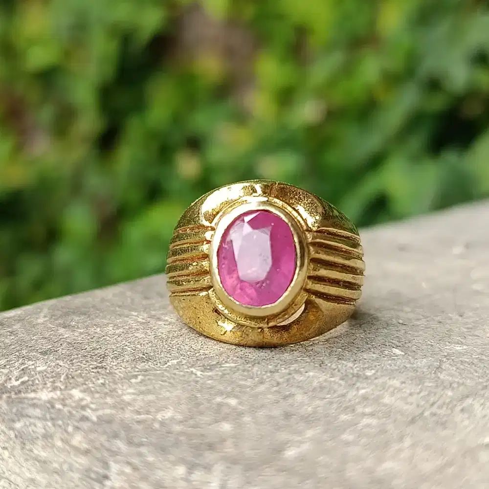 Cincin Batu Red Ruby Kristal
