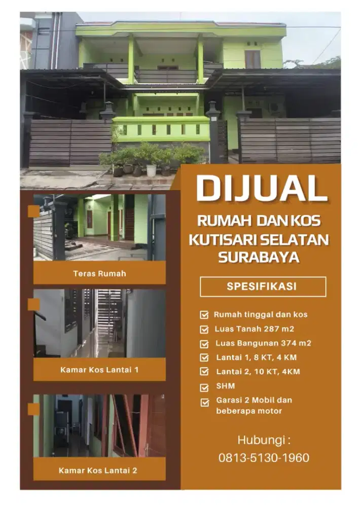 Rumah dan Kos dijual