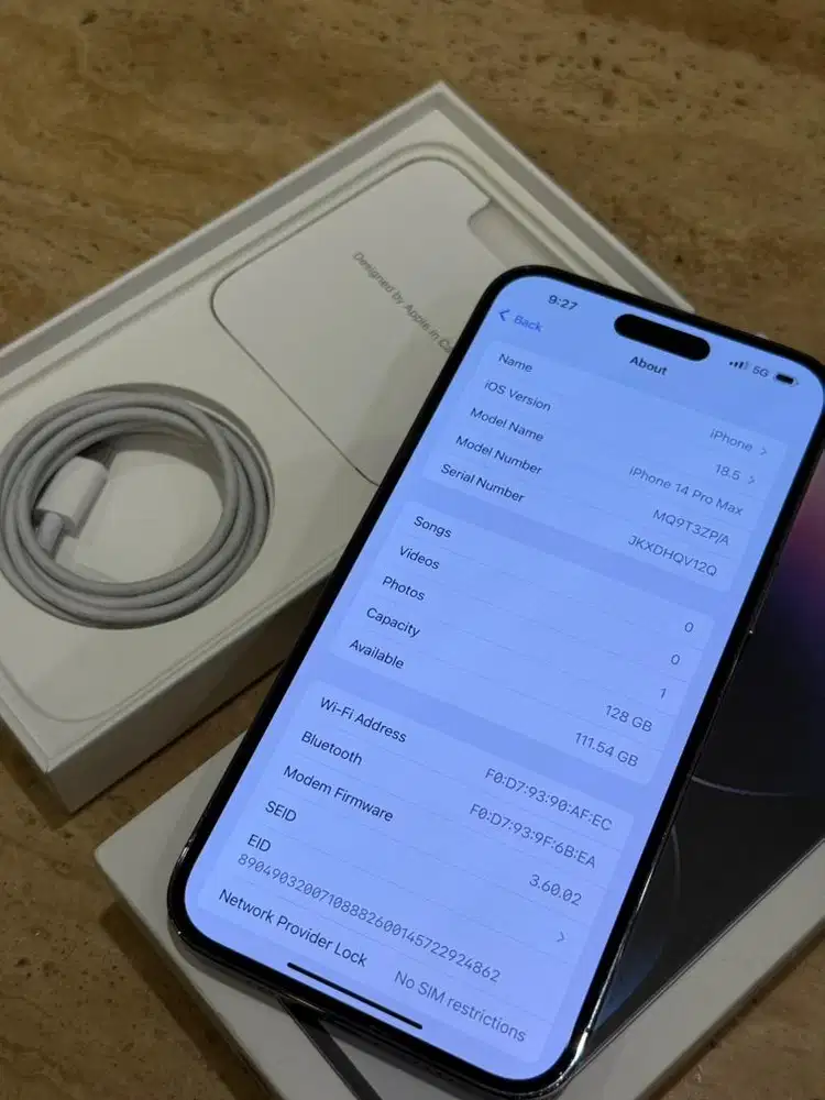 IPHONE 14 PRO MAX 128GB Fullset Original Like New All Operator
