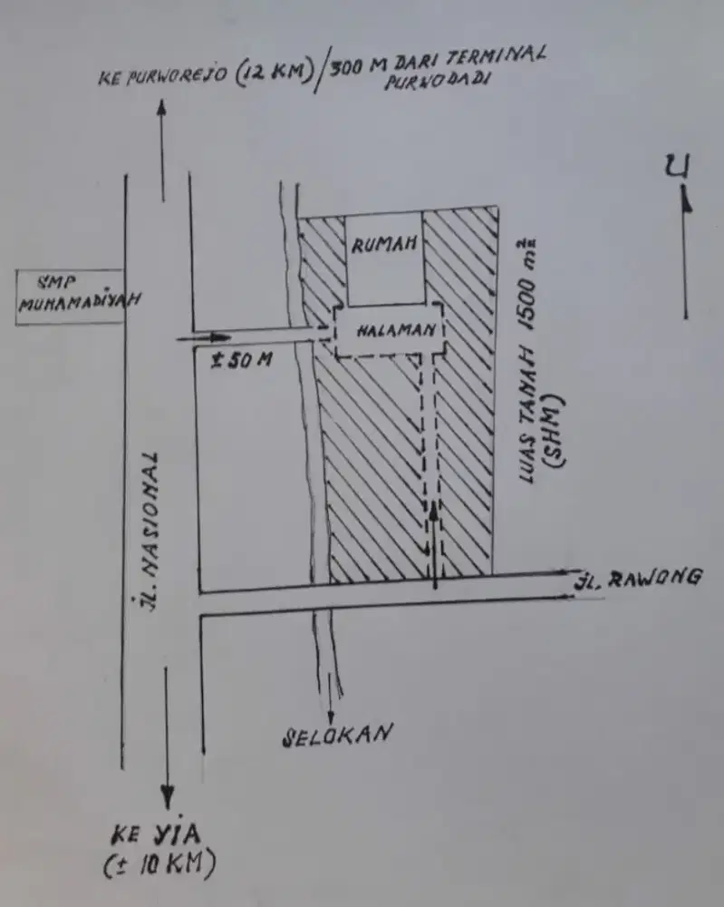 Dijual Tanah Pekarangan (Bonus Bangunan Rumah Diatasnya)