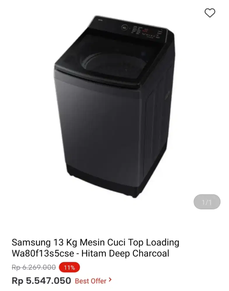 MESIN CUCI SAMSUNG TOP LOADING 13KG WA80F13S5CSE