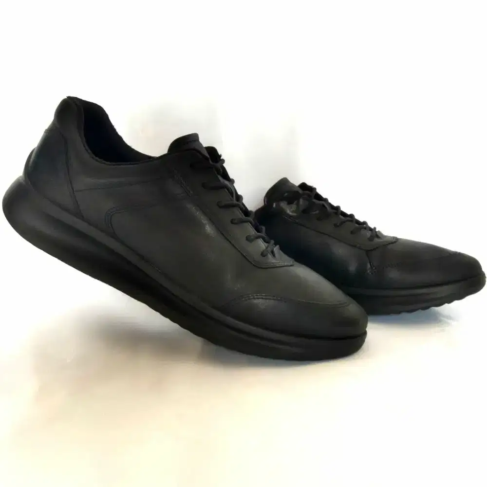 Sepatu Ecco Aquet Leather full black 44