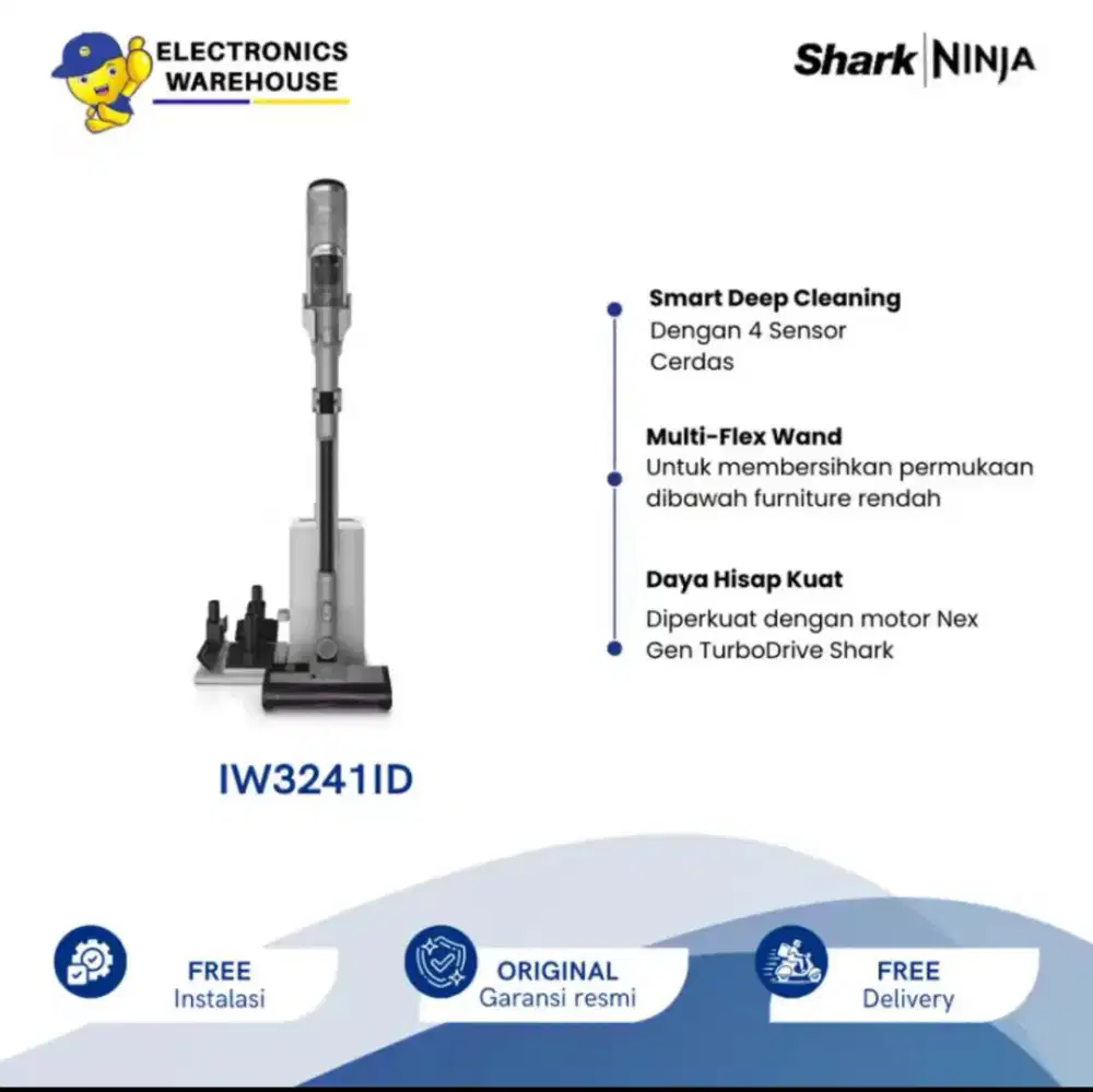 Shark CleanSense IQ+ Auto-Empty Dock Cordless Vacuum Cleaner IW3241ID