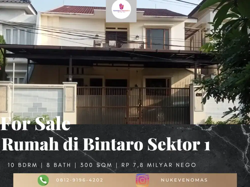 Dijual Rumah di Bintaro Sektor 1 Full Furnished 2 Lantai