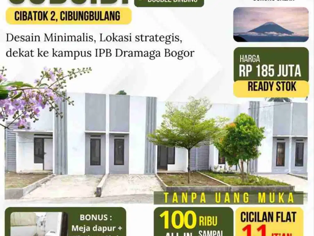 Rumah subsidi siap huni cicilan 1,1jt flat