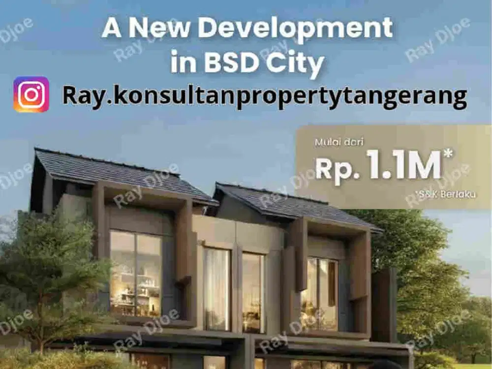 Rumah Baru Vireya bsd city hanya Rp.1 Man 2 lantai 3 kamar tidur di kota bsd city