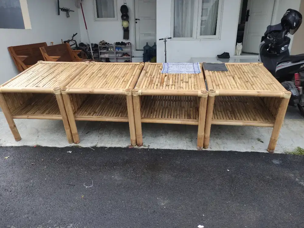 4 Meja bambu ukuran 80x100