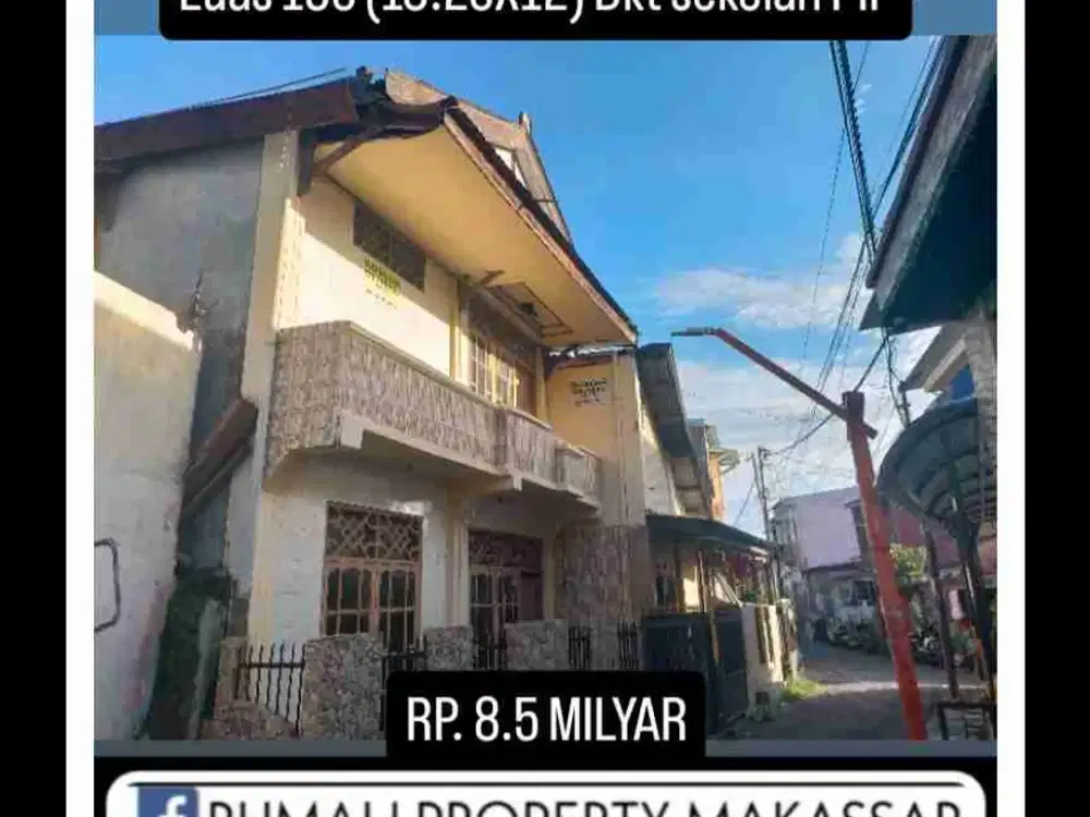 Rumah  2 Lantai
Jl Tarakan Lorong XXXX
Luas 195 (16.25X12)
Dekat sekolah PIP
Rp. 8.5 Milyar