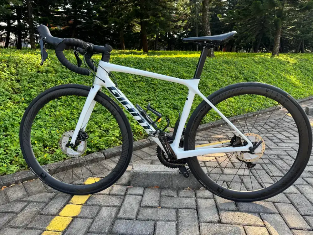 Giant 
Tcr adv 2 SE
Size S
WS Reynolds AR 41X
Bb Cbear Ceramic