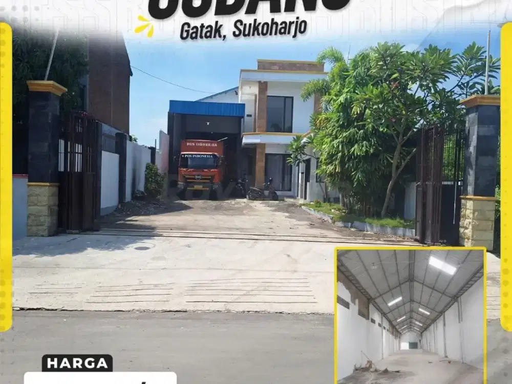 Disewakan Gudang di Gatak Sukoharjo Akses Jalan Lebar
