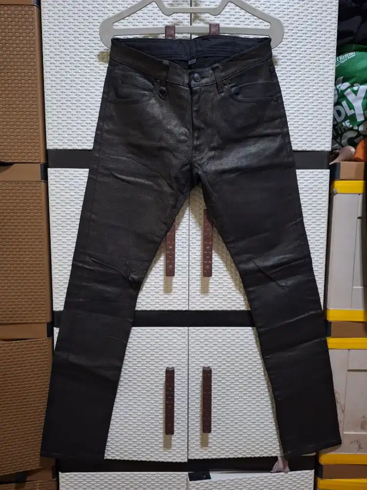 Y-3 Yohji Yamamoto Gold Black Coated Denim
