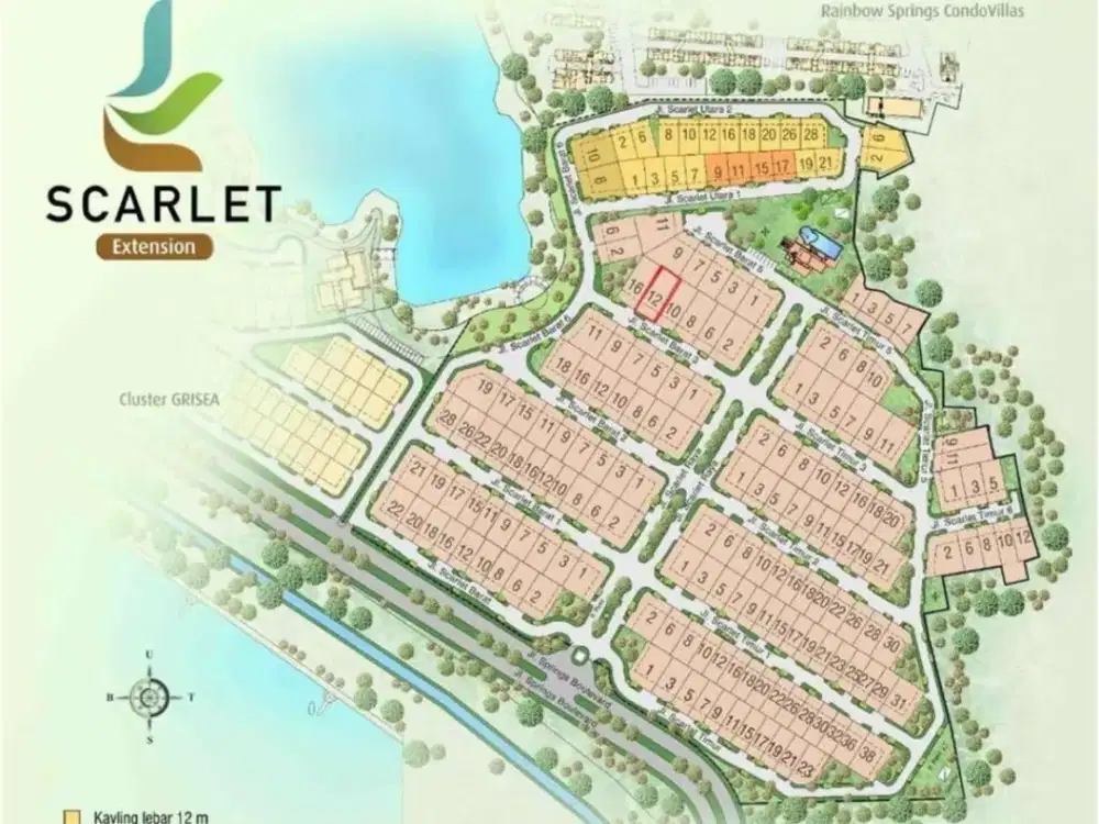 Dijual Kavling Cakep Cluster Scarlet Timur 3 Kotak The Spring Gading Serpong