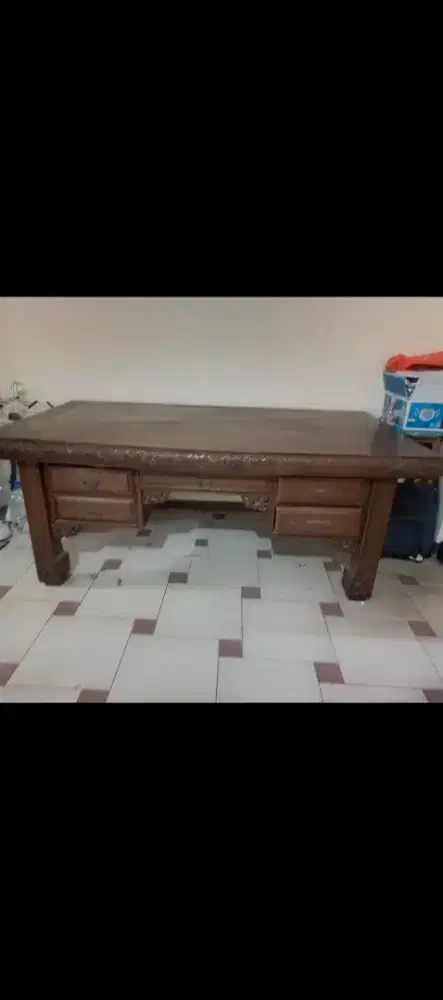 Jual santai meja ukir kayu ulin