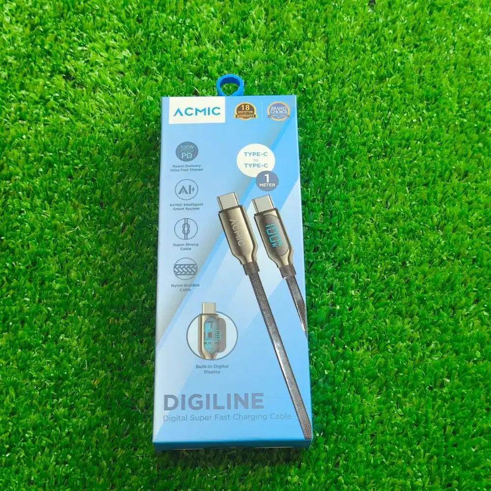 ACMIC DIGILINE Kabel USB-C to USB-C 100W PD Fast Charging LED DISPLAY