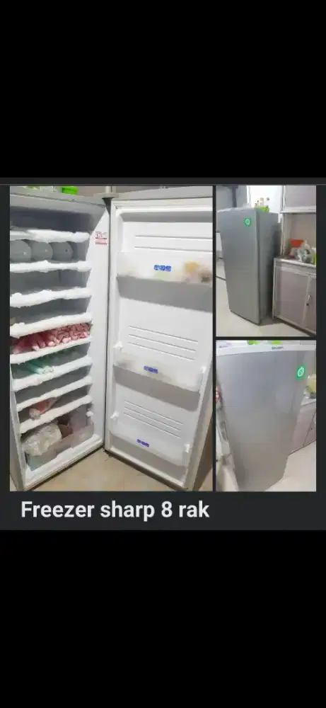 Jual freezer kulkas ukuran 8 rak merk SHARP