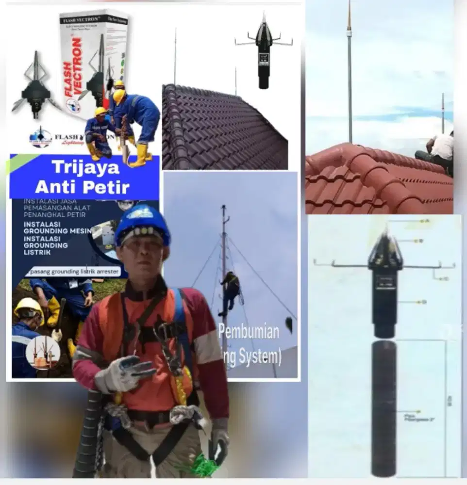 Agen distributor ahli jasa pasang penangkal petir fan grounding mesin