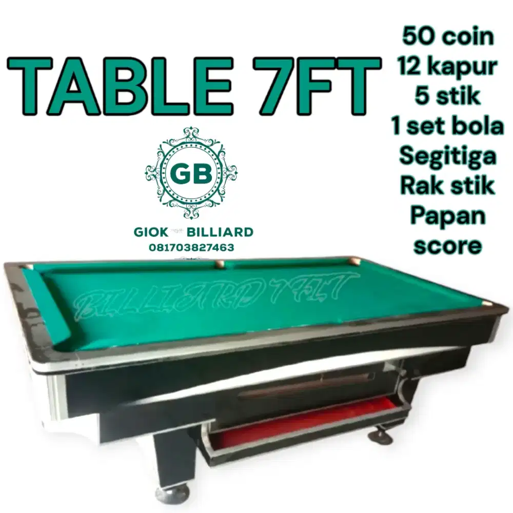 MEJA BILLIARD 7FT BARU