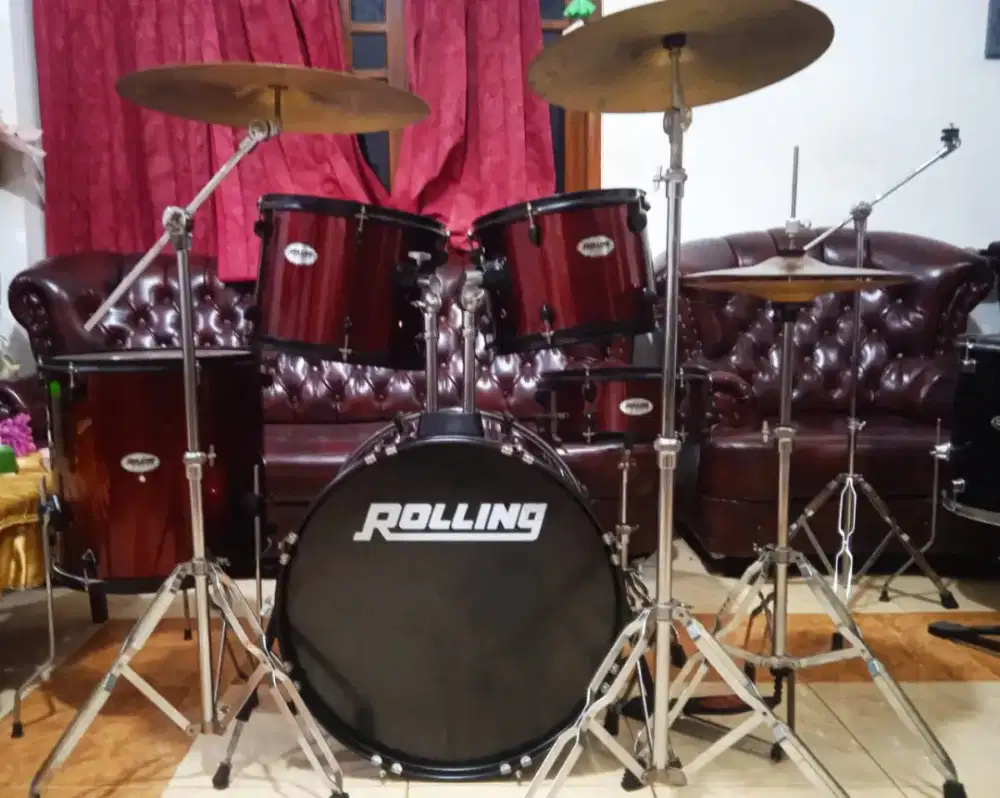 Drum Rolling JB1026 merah, plus simbal