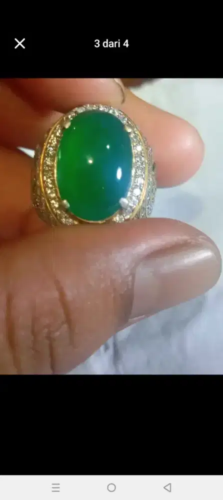 Bacan Doko mulus ngair dim 18 an ring perak microset size 8