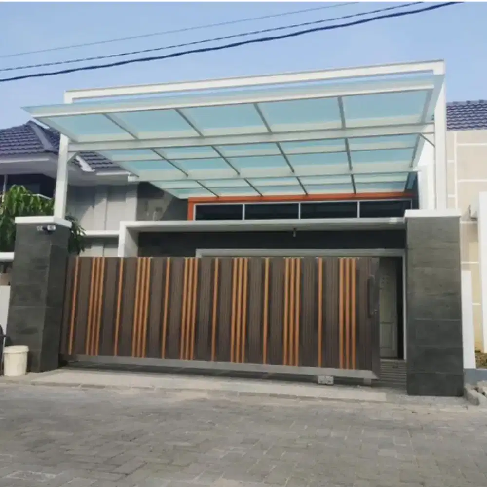 Kanopi kaca mewah elegan @34