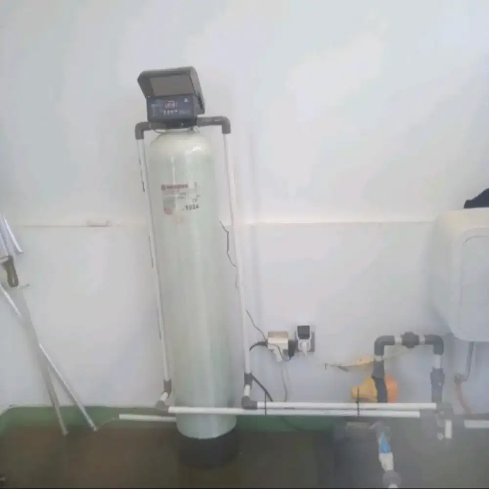 Paket pasang filter air otomatis backwash kuning bau besi