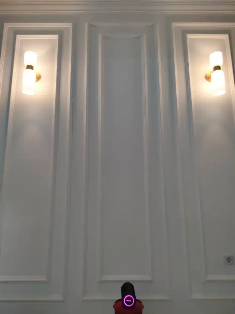 Dekorasi kantor furniture gypsumn masang partisi pvc wpc molding