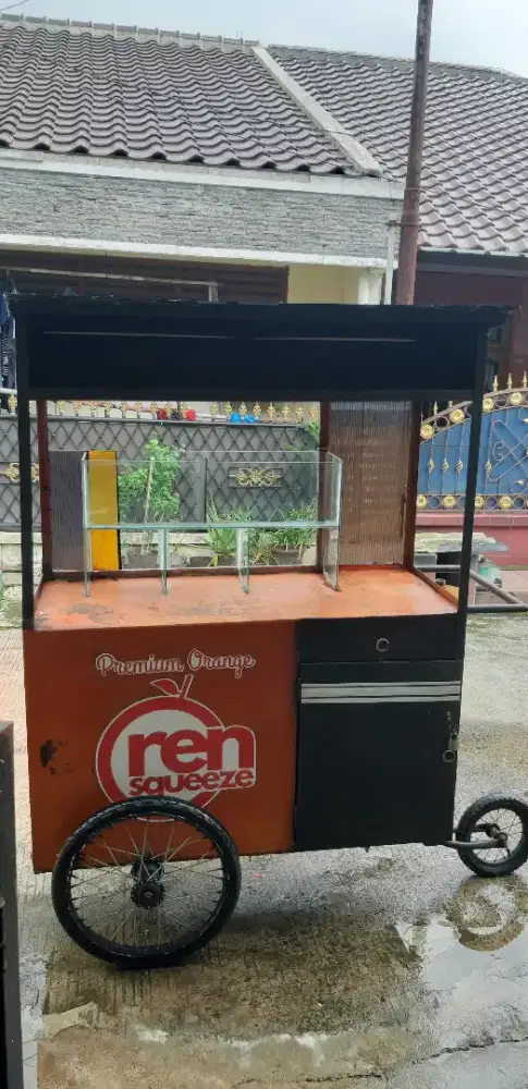 Gerobak Jeruk peras Plat besi
