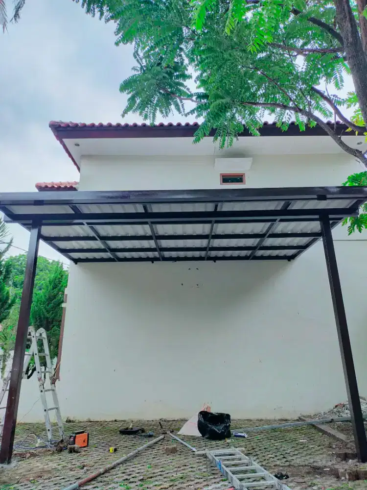 kanopi atap alderon dobel layer minimalis