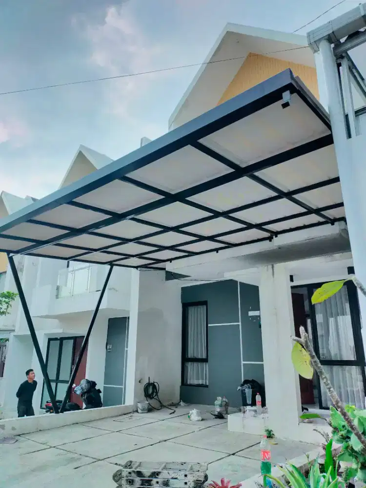 kanopi alderon RS rangka besi hollow galvanis