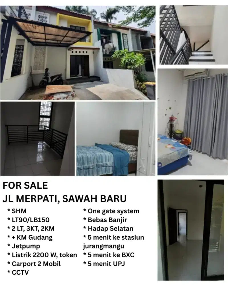 Dijual Rumah Jl Merpati Sawah Baru Bintaro Ciputat