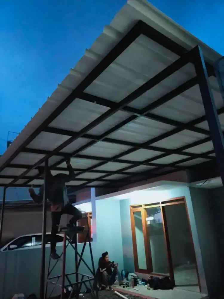 kanopi alderon RS rangka besi hollow